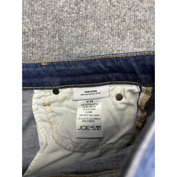 Joe's Jeans The Icon Jeans Womens 28 Mid Rise Skinny Ankle Frayed Hem Stretch - Picture 8 of 8